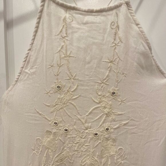 Raga Embroidered Mirrors Halter Boho Dress in Eggshells.Size M - Picture 10 of 17